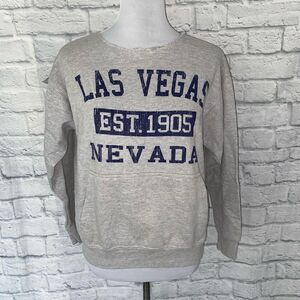 SAAD Collection women S cotton blend Las Vegas Nevada raw cut crewneck hoodie